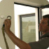 Lanyard being connected to safety eyebolt